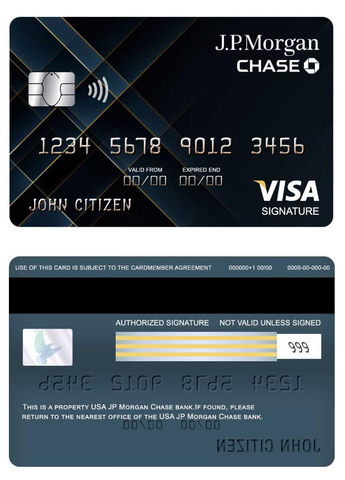 USA JP Morgan Chase bank visa signature card